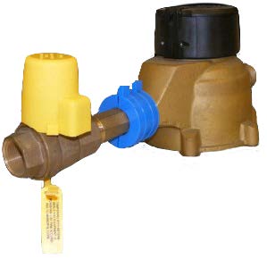 MARS water meter valve tamper cover, warning tag, and meter coupling seal