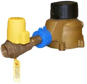 MARS water meter valve tamper cover, warning tag, and meter coupling seal