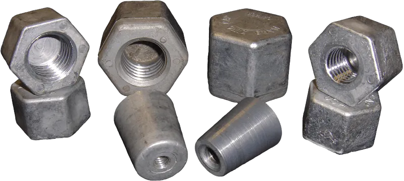 MARS zinc caps provide corrosion protection for bolts and fittings as a sacrificial anode